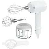 Rosenstein & Söhne 3in1-Akku-Handmixer, Zerkleinerer und Schneebesen, USB, 20 Watt