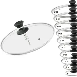 4BIG.fun Glasdeckel Ø20 cm Topfdeckel Pfannendeckel Kochtopfdeckel hitzebeständiger Deckel Universaldeckel