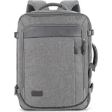 LOVEVOOK Handgepäck Reiserucksack, 35L-40L Erweiterbarer Handgepäck Rucksack Flugzeug, Große Laptop Rucksack für 17 Zoll Damen Herren, Flug Genehmigt Daypack für Reisen Weekender, Grau