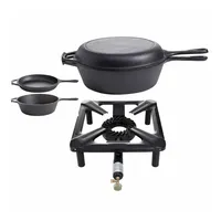 Paella World Hockerkocher-Set klein 30x30x14 cm mit Gusspfanne/Gusstopf ø 26 cm Gaskocher - Paella World