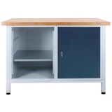Proregal Werkbank Rhino mit 1 Tür + Regalteil | HxBxT 84x120x60cm | Traglast 300kg | Lichtgrau/Anthrazitgrau