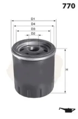 MECAFILTER Ölfilter elh4458 Anschraubfilter 91mm GewindemaßM20x1.5 für Ford