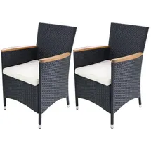 vidaXL Gartenstuhl 59 x 60 x 88 cm schwarz 2 Stück