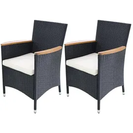 vidaXL Gartenstuhl 59 x 60 x 88 cm schwarz 2 Stück