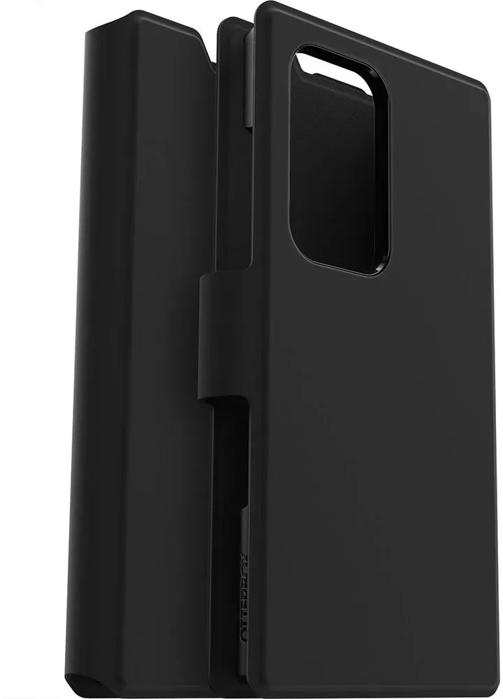 Schutzhülle mit Klappe für Galaxy S23 Ultra, OtterBox Strada Via, Schwarz