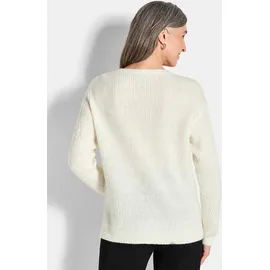 GOLDNER Rundhalspullover Weiß 50