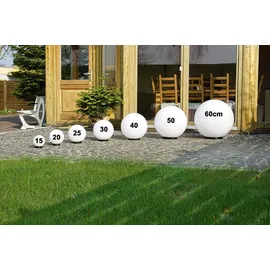 H4L Kugelleuchten 2er Set Ø 25-30cm weiß E27 inkl. 3m Anschlußkabel Kugellampe Terrassenleuchte - Weiß