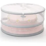 KitchenCraft Pop-Up Lebensmittelabdeckhaube, Polyester, Weiß, Transparent, Faltbar, 31 cm x 12 cm x 16 cm