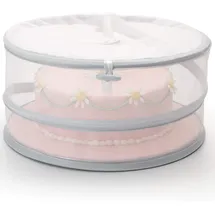 KitchenCraft Pop-Up Lebensmittelabdeckhaube, Polyester, Weiß, Transparent, Faltbar, 31 cm x 12 cm x 16 cm