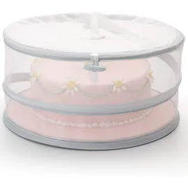 KitchenCraft Pop-Up Lebensmittelabdeckhaube, Polyester, Weiß, Transparent, Faltbar, 31 cm x 12 cm x 16 cm