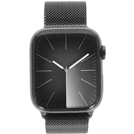 Apple Watch Series 9 GPS + Cellular 45 mm Edelstahlgehäuse graphit, Milanaise Armband graphit One Size