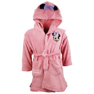 Disney Kinderbademantel Disney Minnie Maus Kinder Mädchen Fleece Bademantel mit Kapuze, Polyester, Gr. 98 bis 128 rosa 122/128