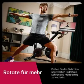 YESOUL G1M Plus Heimtrainer Fitnessbike & Leiser Magnetwiderstand, Bequeme Sitzpolsterung, Fitnessfahrrad mit 21,5" FHD-Bildschirm, - Schwarz