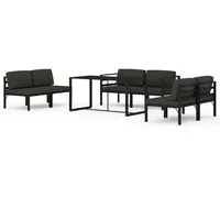 vidaXL Garten-Lounge-Set 7-tlg. anthrazit/grau