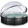 EXIT TOYS Black Leather Pool 488 x 122 cm inkl. Sandfilterpumpe, Abdeckung und Wärmepumpe