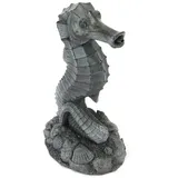 esotec Wasserspeier Figur Seepferdchen Ida, Steindesign, Schlauch 2m, 17x12,5x30cm 100771 grau