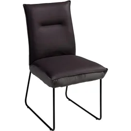 G + K Polsterstühle 2er Set DOSSO, Braun - Schwarz - Webstoff - Metall - mit Steppung - 2er Set