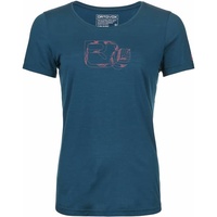 Ortovox 120 Cool Tec Leaf Logo T-Shirt Damen petrol blue-S