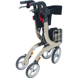 Drive Medical Rollator Nitro Größe L Champagner mit Gepäcknetz und gepolsterter Rückenlehne