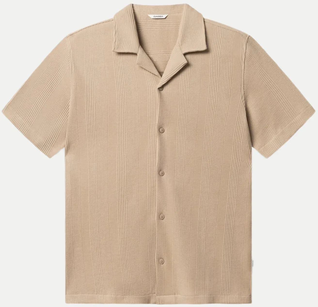 Kurzarm-Hemd aus  Waffelpiqué-Stoff Beige S