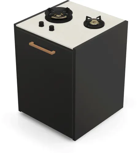 Brabura CT 60 Kochfeld - Iron Frost / Anthrazit / Holzgriff