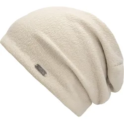 Beanie CHILLOUTS "Puka Hat", Damen, beige (cream), Feinripp, Kunstfaser, unifarben, casual, Mützen, mit luftig leichter Beschaffenheit