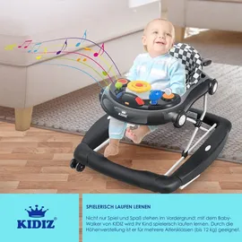 Kidiz KIDIZ® 4in1 Lauflernhilfe Babywalker Spiel- und Lauflernwagen Gehfrei - Schaukelfunktion Babywippe mit Rollen, Licht, Musik ,Spielecenter Esstisch Laufstuhl Laufhilfe babys ab 6 Monaten Klappbar