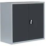 Flügeltürenschrank komplett montiert Metallschrank abschließbar Lagerschrank Aktenschrank 1 Fachböden 530308 Anthrazit 75x 80x 38cm