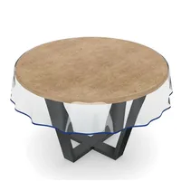 ANRO Tischdecke Transparent abwaschbar Durchsichtig Folie mit Saum in