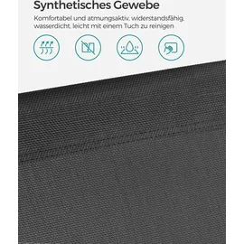 Songmics Sonnenliege 193 x 53 x 29 cm Dunkelgrau