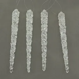 Kaemingk Eiszapfen Anhänger Klar Leuchtend in Dunkelheit 15cm 4 Stück