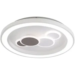 LED-Deckenleuchte, weiß, rund, kreisförmige Grafik, Serienschalter, modern