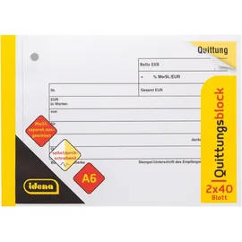 IDENA Quittungsblock DIN A6 quer selbstdurchschreibend
