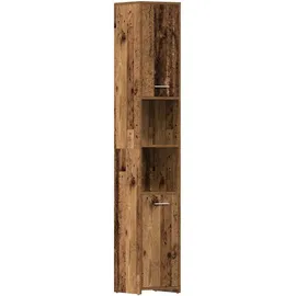 vidaXL Badschrank 30 x 30 x 183,5 cm Braun Massivholz