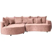 Carryhome Ecksofa, Rosa, Textil, 3-Sitzer, Füllung: Schaumstoff, Ottomane links, L-Form, 307x194 cm, Stoffauswahl, seitenverkehrt erhältlich, Schlafen auf Sitzhöhe, Wohnzimmer, Sofas & Couches, Wohnlandschaften, Ecksofas