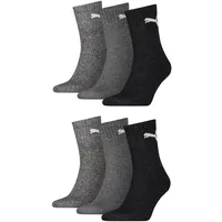 Puma Short Crew Funktionssocken 6er Pack Grau 43-46