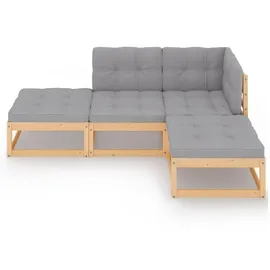 vidaXL Garten-Lounge-Set 4-tlg. grau