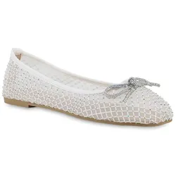 Damen Klassische Ballerinas in Weiss
