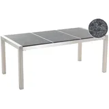 Beliani Gartentisch 180 x 90 x 74 cm Grau/Schwarz/Silber