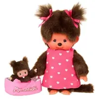Sekiguchi Monchhichi - mit MiniBebichhichi im Tragekorb 20 cm