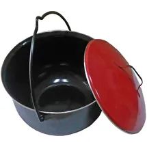 Lemodo Gulaschkessel 14 L Emaille rot/schwarz