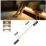 Quntis LED Unterbauleuchte LED Schrankleuchte 38/40 cm Unterschrankleuchte, Küchenunterbauleuchte, 2000 mAh Akku, 3 Farbtemperaturen, LED festintegriert, LED Leiste, Neutralweiß, Kaltweiß, Warmweiß, Schrankbeleuchtung, Unterbauleuchte, Unterbaulampe, Nachtlicht schwarz 38 cm