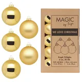 inges magic & goodz Inges Magic by Inge - 30 Stück / 6cm Glas Christbaumkugeln Weihnachtsbaumkugeln Inkagold
