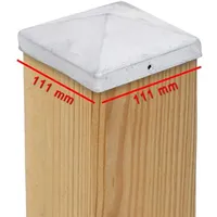 9 x PFOSTENKAPPE PYRAMIDE 111 x 111 MM STAHL FEUERVERZINKT