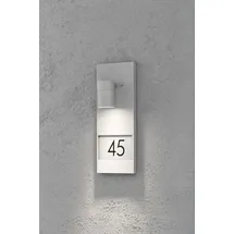 Konstsmide Modena Außen-Wandleuchte mit Hausnummern grau klares Glas, Reflektor