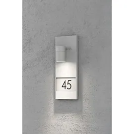 Konstsmide Modena Außen-Wandleuchte mit Hausnummern grau klares Glas, Reflektor