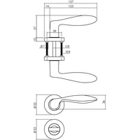 INTERSTEEL WC-Rosettengarnitur George Zamak anthrazitgrau rund