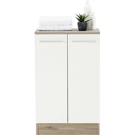 Sconto Pelipal Badezimmerschrank Quickset 380 in Sanremo Eiche Terra quer Nachbildung, 50 cm breit | weiß - Maße B: H: 81 T: 33.0