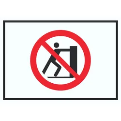HB-Druck Nicht schieben Symbol Schild A2 Rückseite selbstklebend