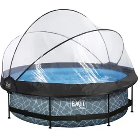 EXIT TOYS Stone Pool 300 x 76 cm inkl. Filterpumpe und Abdeckung